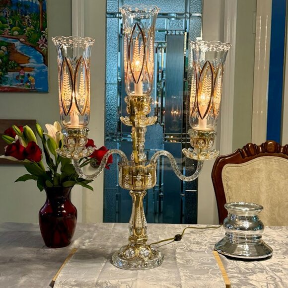 ANTIQUE Baccarat Candelabra with Three Arms RARE FIND - Picture 1 of 12